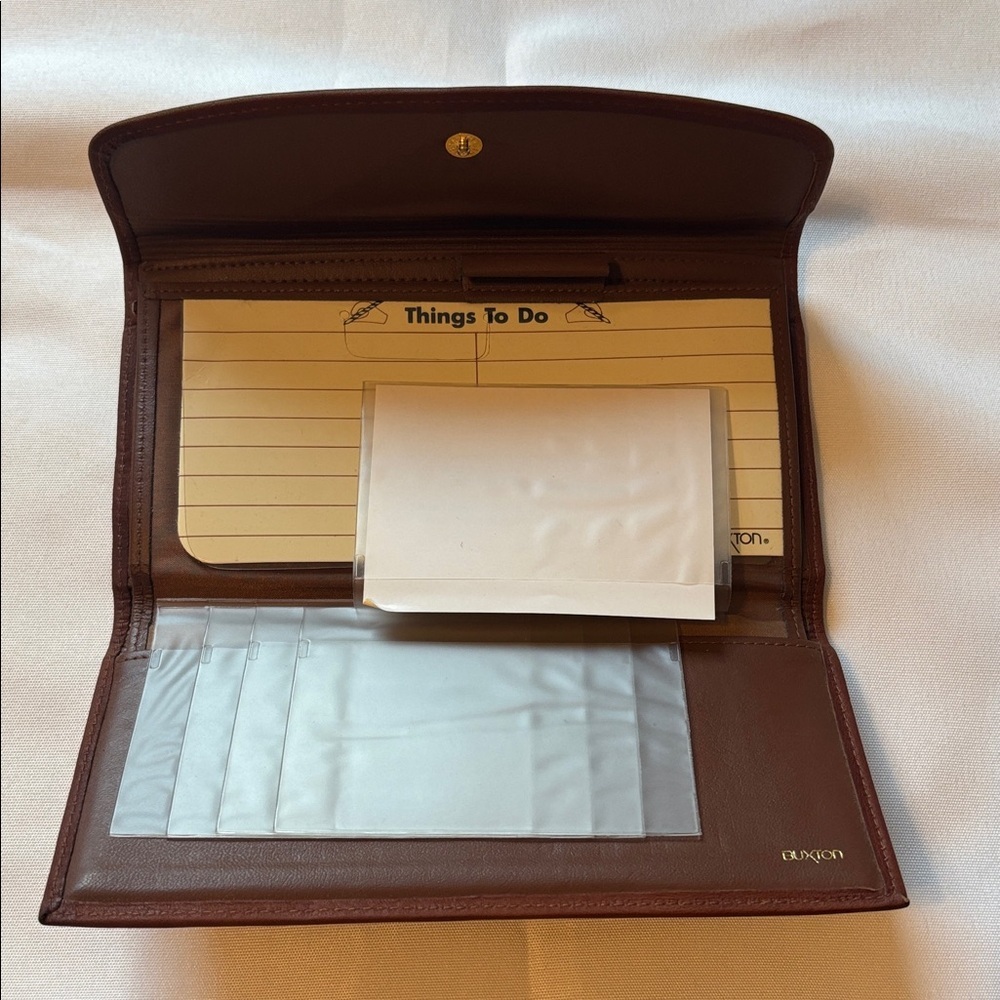 Buxton Cashmere Cowhide Wallet Brown EUC - Picture 4 of 10